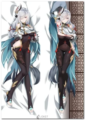 Shenhe from Genshin Impact on anime body pillow (dakimakura) cover