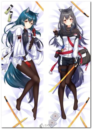 Texas from Arknights anime on a body pillow dakimakura