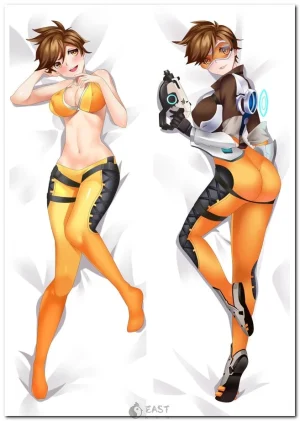 Tracer from Overwatch as anime-style dakimakura body pillow