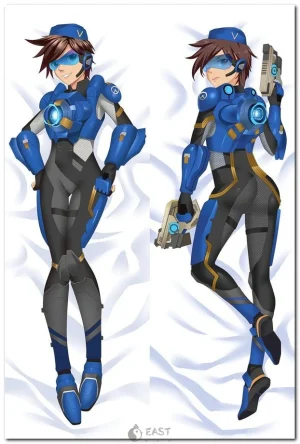 Tracer from Overwatch as anime-style dakimakura body pillow