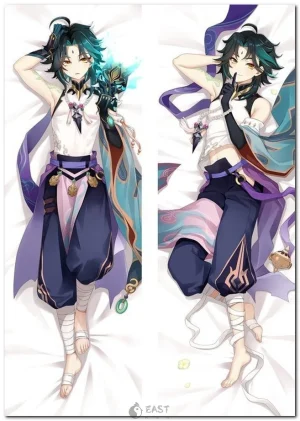 Xiao from Genshin Impact on anime body pillow cover (dakimakura)