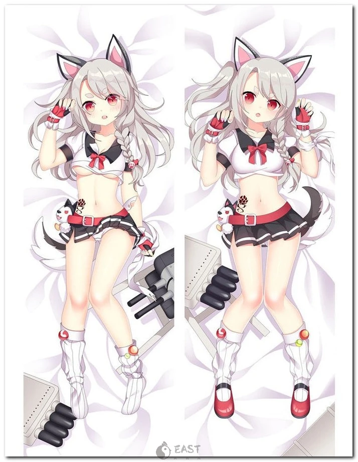 Premium Yuudachi Azur Lane dakimakura body pillow cover with AI voice support, available from Eastana. Official fan art style, webp format. Yuudachi Azur Lane anime dakimakura body pillow cover
