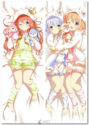 Mocha Hoto anime dakimakura body pillow featuring rabbit-themed design