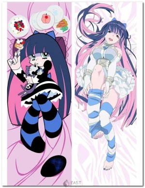 Anime character Panty Stocking with garter belt on dakimakura body pillow