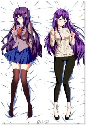 Yuri from Doki Doki Literature Club on anime body pillow (dakimakura)