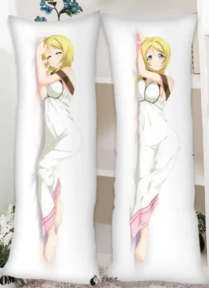 Love Live! anime dakimakura body pillow cover featuring character in blue outfit