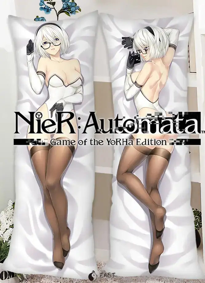 Official-style NieR: Automata 2B dakimakura body pillow cover. Premium AI voice-compatible design. Ideal for anime collectors and fans of the acclaimed RPG series. NieR: Automata 2B dakimakura body pillow cover for anime fans
