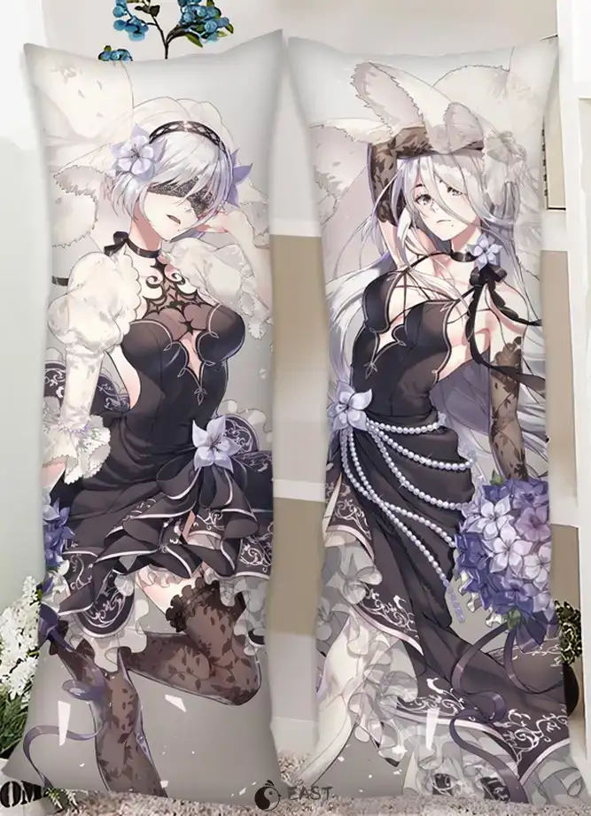 Official Eastana NieR: Automata 2B dakimakura cover for anime body pillows. Features AI Voice edition design, premium print quality, and licensed artwork. NieR: Automata 2B dakimakura anime body pillow cover